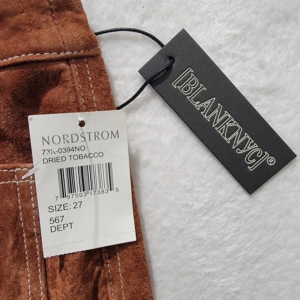 NWT Blank NYC Suede Leather Mini Skirt Pockets Dried Tobacco Brown Women's 27 - Picture 5 of 10